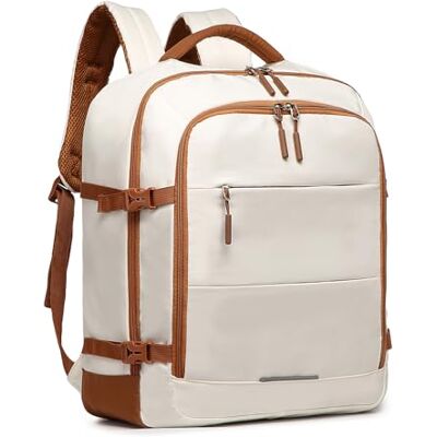 KONO Kabinentasche 45x36x20 für Easyjet Unter-Sitz Reisetasche 30L Handgepäck Wochenendtasche Wasserdichter Laptop-Rucksack (Beige/Braun) KONO Kabinentasche 45x36x20 für Easyjet Unter-Sitz Reisetasche 30L Handgepäck Wochenendtasche Wasserdichter Laptop-Rucksack (Beige/Braun)