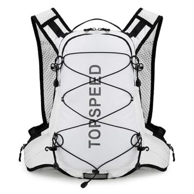 PORRASSO Trinkrucksack 15L Leichtes Fahrradrucksack Wasserrucksack mit Reflexstreifen für Laufen Wandern Radsport Outdoor-Sportarten Weiß PORRASSO Trinkrucksack 15L Leichtes Fahrradrucksack Wasserrucksack mit Reflexstreifen für Laufen Wandern Radsport Outdoor-Sportarten Weiß