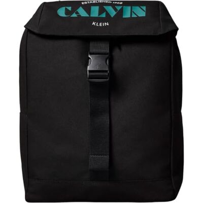 Calvin Herren Rucksack Graphic Flap mit Branding, Schwarz (Black), Einheitsgröße Calvin Herren Rucksack Graphic Flap mit Branding, Schwarz (Black), Einheitsgröße