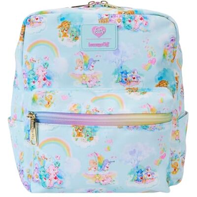 Loungefly Care Bears Cousins AOP Kleiner quadratischer Nylon-Rucksack, Blau, blau Loungefly Care Bears Cousins AOP Kleiner quadratischer Nylon-Rucksack, Blau, blau