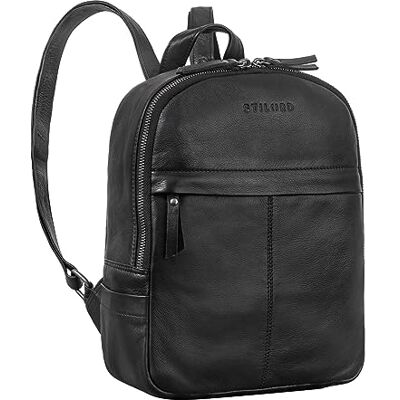 STILORD 'Ajanita' Damen Leder Rucksack Klein Vintage Frauen Daypack City Backpack Elegant Kleiner Lederrucksack Shopping Tagesrucksack Echtleder, Farbe:schwarz STILORD 'Ajanita' Damen Leder Rucksack Klein Vintage Frauen Daypack City Backpack Elegant Kleiner Lederrucksack Shopping Tagesrucksack Echtleder, Farbe:schwarz