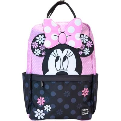 Loungefly Disney Minnie Floral Rock The Dots Rucksack aus Nylon in voller Größe Loungefly Disney Minnie Floral Rock The Dots Rucksack aus Nylon in voller Größe