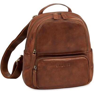 STILORD Sue Rucksack Damen Leder Elegant Kleiner Damenrucksack modern Cityrucksack Daypack Mini Tagesrucksack diebstahlsicher Lederrucksack Frauen Echtleder Farbe:Brandy Cognac STILORD Sue Rucksack Damen Leder Elegant Kleiner Damenrucksack modern Cityrucksack Daypack Mini Tagesrucksack diebstahlsicher Lederrucksack Frauen Echtleder Farbe:Brandy Cognac