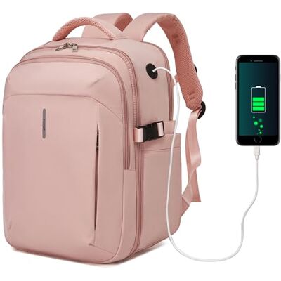 KONO Ryanair Handgepäck Rucksack 40x30x20, 24 L für Flugreisen, Rosa Separates 15,6-Zoll-Laptopfach, wasserdichte Innentasche und viele Fächer halten Technik, Kleidung und Zubehör gut geordnet KONO Ryanair Handgepäck Rucksack 40x30x20, 24 L für Flugreisen, Rosa Separates 15,6-Zoll-Laptopfach, wasserdichte Innentasche und viele Fächer halten Technik, Kleidung und Zubehör gut geordnet