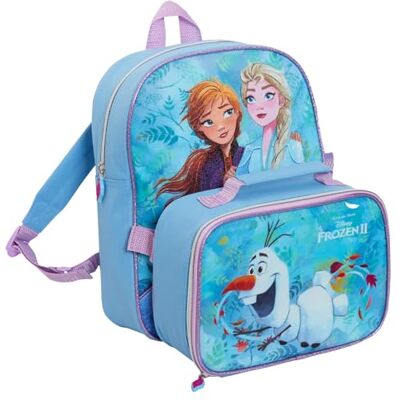 Disney Frozen 2 Rucksack für Mädchen + Lunchtasche, isolierte Kühlbox Disney Frozen 2 Rucksack für Mädchen + Lunchtasche, isolierte Kühlbox
