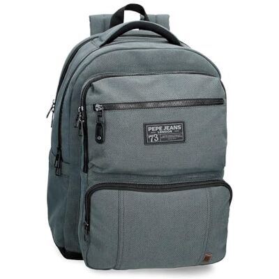 Pepe Jeans Aiden Adaptiver Laptop-Rucksack mit zwei Fächern 15.6 "Zoll Navy 31x44x15 cm Polyester mit Kunstlederdetails 20.46L von Joumma Bags Pepe Jeans Aiden Adaptiver Laptop-Rucksack mit zwei Fächern 15.6 "Zoll Navy 31x44x15 cm Polyester mit Kunstlederdetails 20.46L von Joumma Bags