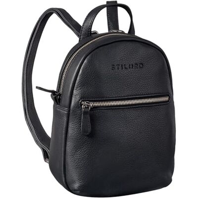 STILORD Lola Mini Daypack Damen Lederrucksack Cityrucksack Kleiner Tagesrucksack Rucksack Tasche für Frauen XS Stadtrucksack aus Echtem Leder Farbe:schwarz STILORD Lola Mini Daypack Damen Lederrucksack Cityrucksack Kleiner Tagesrucksack Rucksack Tasche für Frauen XS Stadtrucksack aus Echtem Leder Farbe:schwarz