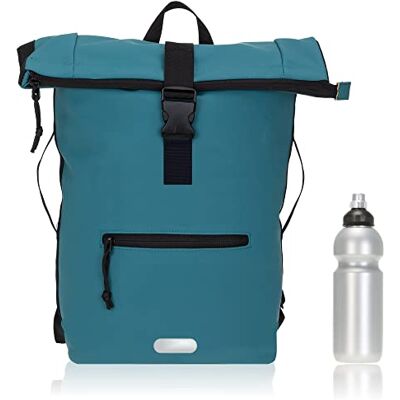 Elephant Rucksack Time Bag A4 Plane 12825 Petrol Uni +Flasche Damen Herren Kurierrucksack Roll-Top Fahrradrucksack Sport Fitness 23 Liter Freizeit Brustgurt Fahrrad Laptopfach Elephant Rucksack Time Bag A4 Plane 12825 Petrol Uni +Flasche Damen Herren Kurierrucksack Roll-Top Fahrradrucksack Sport Fitness 23 Liter Freizeit Brustgurt Fahrrad Laptopfach