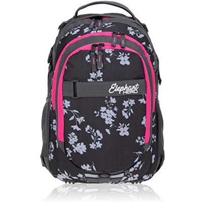 Elephant Schulrucksack HERO SIGNATURE Rucksack (Grey Flower 12843) Mädchen Jungen Schule Schultasche Brustgurt Laptopfach Bodennoppen Organizerfach großes Hauptfach Grey Blume Elephant Schulrucksack HERO SIGNATURE Rucksack (Grey Flower 12843) Mädchen Jungen Schule Schultasche Brustgurt Laptopfach Bodennoppen Organizerfach großes Hauptfach Grey Blume
