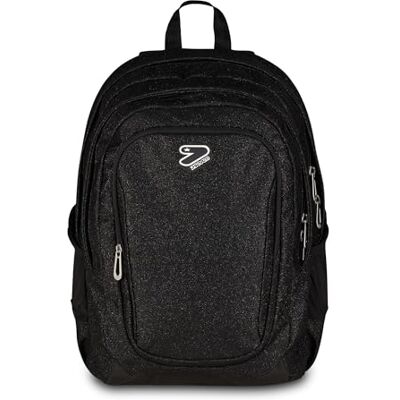 Seven Tech Shiny Schulranzen, Geräumige Schultasche, Rucksack für Teenager, Mädchen Jungen, Tornister mit Doppelfach, reflektierende Einsätze, Trinkflaschenfach-Laptopfach, gepolstert, schwarz Seven Tech Shiny Schulranzen, Geräumige Schultasche, Rucksack für Teenager, Mädchen Jungen, Tornister mit Doppelfach, reflektierende Einsätze, Trinkflaschenfach-Laptopfach, gepolstert, schwarz
