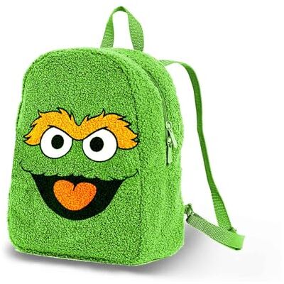 KARACTERMANIA Sesamstraße Oskar der Griesgram Face-Plush Rucksack, Grün, 22 x 27 cm, Kapazität 7 L KARACTERMANIA Sesamstraße Oskar der Griesgram Face-Plush Rucksack, Grün, 22 x 27 cm, Kapazität 7 L