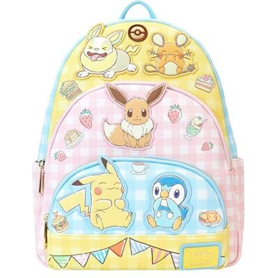 Loungefly Pokémon Cafe Tripple Pocket Rucksack Loungefly Pokémon Cafe Tripple Pocket Rucksack