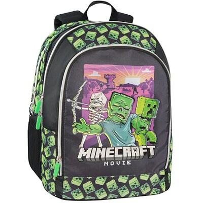 Franco Cosimo Panini Editore, Schulrucksack Org.Minecraft Movie, Unisex, Kinder und Jugendliche, mittelgroß, schwarz/grün, Medium Franco Cosimo Panini Editore, Schulrucksack Org.Minecraft Movie, Unisex, Kinder und Jugendliche, mittelgroß, schwarz/grün, Medium