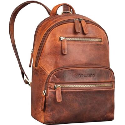 STILORD 'Maja' Kleiner stylisher Damen-Rucksack Leder elegant Lederrucksack Damen Echtleder als Rucksackhandtasche Cityrucksack Tagesrucksack Tablet-Rucksack 10,9 Zoll, Farbe:kara cognac STILORD 'Maja' Kleiner stylisher Damen-Rucksack Leder elegant Lederrucksack Damen Echtleder als Rucksackhandtasche Cityrucksack Tagesrucksack Tablet-Rucksack 10,9 Zoll, Farbe:kara cognac
