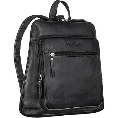 STILORD Camden Moderner Lederrucksack Damen Echtleder Elegant Mittelgroß ideal als Cityrucksack Frauen Tagesrucksack Laptop-Rucksack 13-14 Zoll oder Reise Daypack Farbe:schwarz STILORD Camden Moderner Lederrucksack Damen Echtleder Elegant Mittelgroß ideal als Cityrucksack Frauen Tagesrucksack Laptop-Rucksack 13-14 Zoll oder Reise Daypack Farbe:schwarz