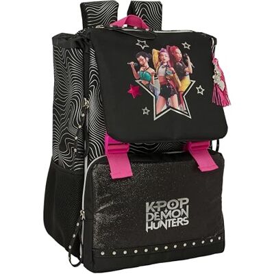 safta K-Pop Demon Hunters Energy Kinderrucksack, ausziehbar, pflegeleicht, ideal für Kinder verschiedener Altersgruppen, bequem und vielseitig, Widerstandsfähigkeit, 28,5 x 15 x 41 cm safta K-Pop Demon Hunters Energy Kinderrucksack, ausziehbar, pflegeleicht, ideal für Kinder verschiedener Altersgruppen, bequem und vielseitig, Widerstandsfähigkeit, 28,5 x 15 x 41 cm