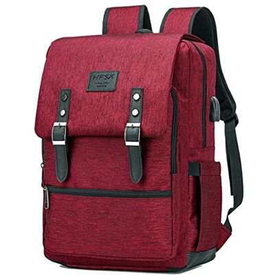 HFSX Vintage Rucksack Anti-Diebstahl Laptop Rucksack Herren Damen Business Reise Computer Rucksack Schule College Bookbag Stilvoll Wasserabweisend Vintage Rucksack mit USB Port Passend für 15,6 Zoll Laptop HFSX Vintage Rucksack Anti-Diebstahl Laptop Rucksack Herren Damen Business Reise Computer Rucksack Schule College Bookbag Stilvoll Wasserabweisend Vintage Rucksack mit USB Port Passend für 15,6 Zoll Laptop
