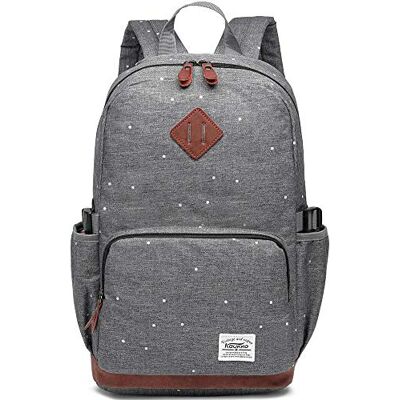 KAUKKO Damen Rucksack Studenten Backpack Laptop College Schulrucksack Reiseeucksack, (05) Grau, Large KAUKKO Damen Rucksack Studenten Backpack Laptop College Schulrucksack Reiseeucksack, (05) Grau, Large