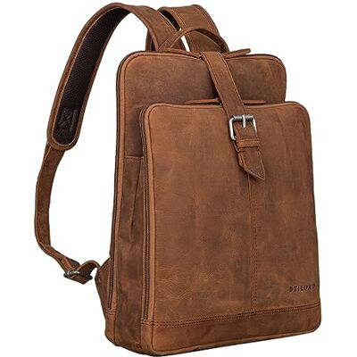 STILORD Rena Rucksack Leder Vintage Groß Cityrucksack Herren und Damen Tagesrucksack Laptop Rucksack 13-14 Zoll Damenrucksack/Herrenrucksack Echtleder Unisex Farbe:tan Dunkelbraun STILORD Rena Rucksack Leder Vintage Groß Cityrucksack Herren und Damen Tagesrucksack Laptop Rucksack 13-14 Zoll Damenrucksack/Herrenrucksack Echtleder Unisex Farbe:tan Dunkelbraun