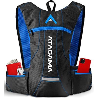 Atacama Laufrucksack ohne Blase zum Laufen und Fahrrad Fahren 2l rot/blau wasserdicht, reflektierend, leicht, klein Trailrunning Rucksack zum Laufen Laufweste Leichter Skirucksack Atacama Laufrucksack ohne Blase zum Laufen und Fahrrad Fahren 2l rot/blau wasserdicht, reflektierend, leicht, klein Trailrunning Rucksack zum Laufen Laufweste Leichter Skirucksack