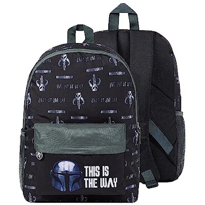 Disney The Mandalorian Rucksack Kinder Jungen Teenager, Schulrucksack Verstellbar, Baby Yoda, Star Wars, Geschenke für Jungs (Schwarz) Disney The Mandalorian Rucksack Kinder Jungen Teenager, Schulrucksack Verstellbar, Baby Yoda, Star Wars, Geschenke für Jungs (Schwarz)