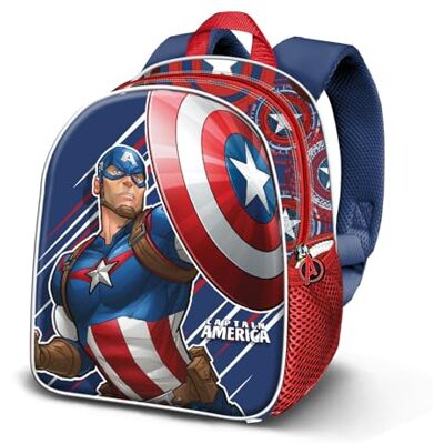 KARACTERMANIA Marvel Captain America First-Elite 3D Rucksack, Blau, 25 x 30 cm, Kapazität 7 L KARACTERMANIA Marvel Captain America First-Elite 3D Rucksack, Blau, 25 x 30 cm, Kapazität 7 L