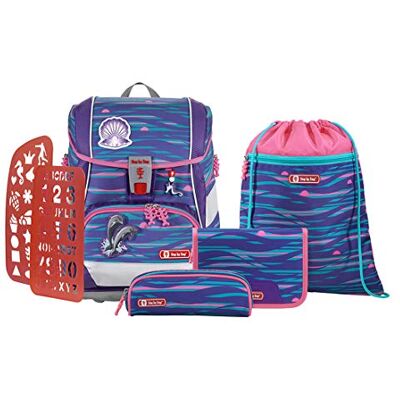 Step by Step Schulranzen-Set 2IN1 Plus Reflect „Shiny Dolphins“ 6-teilig, lila-blau, Delfin-Design, ergonomischer Tornister mit Reflektoren, höhenverstellbar mit Hüftgurt für Mädchen 1. Klasse, 19L Step by Step Schulranzen-Set 2IN1 Plus Reflect „Shiny Dolphins“ 6-teilig, lila-blau, Delfin-Design, ergonomischer Tornister mit Reflektoren, höhenverstellbar mit Hüftgurt für Mädchen 1. Klasse, 19L