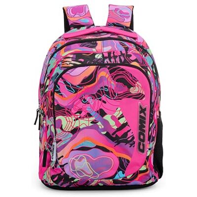 COMIX Wave Schulrucksack für Kinder und Jungen, mit großen Fächern, Fronttasche, Reißverschluss und verstellbaren Schultergurten, 32 x 43 x 23 cm, 31 l, Rosa, M, Casual COMIX Wave Schulrucksack für Kinder und Jungen, mit großen Fächern, Fronttasche, Reißverschluss und verstellbaren Schultergurten, 32 x 43 x 23 cm, 31 l, Rosa, M, Casual