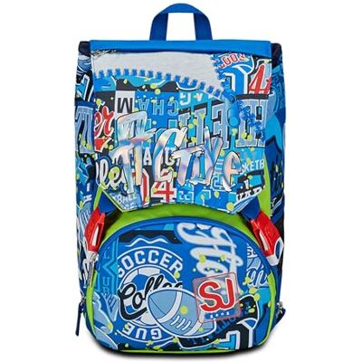 Seven SJ Gang erweiterbarer Schulrucksack, Blau, RealBasket, Doppel-Rucksack mit seitlichem Reißverschluss, Flaschenhalter, Grundschule, Kinderrucksack, blau, Taglia Unica, rucksack Seven SJ Gang erweiterbarer Schulrucksack, Blau, RealBasket, Doppel-Rucksack mit seitlichem Reißverschluss, Flaschenhalter, Grundschule, Kinderrucksack, blau, Taglia Unica, rucksack