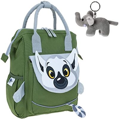 Elephant Kids Rucksack mit Klappöffnung Tiere 365 +e (Lemur Oliv) Kindergartenrucksack Kinderrucksack Jungen Mädchen Kinder Reise Tasche klein Elephant Kids Rucksack mit Klappöffnung Tiere 365 +e (Lemur Oliv) Kindergartenrucksack Kinderrucksack Jungen Mädchen Kinder Reise Tasche klein