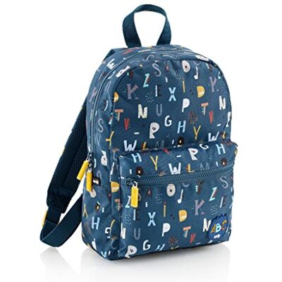 MIQUELRIUS Mini Rucksack - Recycling - ABC Muster - 34x23x9 cm MIQUELRIUS Mini Rucksack - Recycling - ABC Muster - 34x23x9 cm