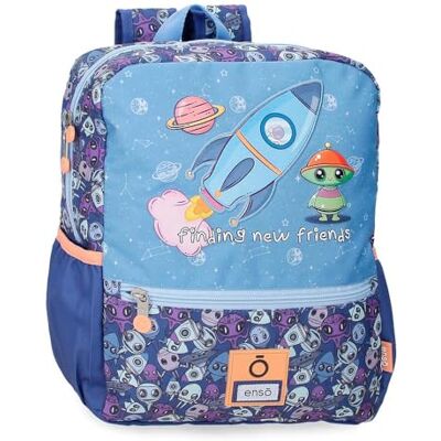 Enso New Friend Kinderrucksack, Schulrucksack, aus Polyester, multidirektionale Doppel-Drehräder, mehrere Verwendungsmöglichkeiten, blau Enso New Friend Kinderrucksack, Schulrucksack, aus Polyester, multidirektionale Doppel-Drehräder, mehrere Verwendungsmöglichkeiten, blau