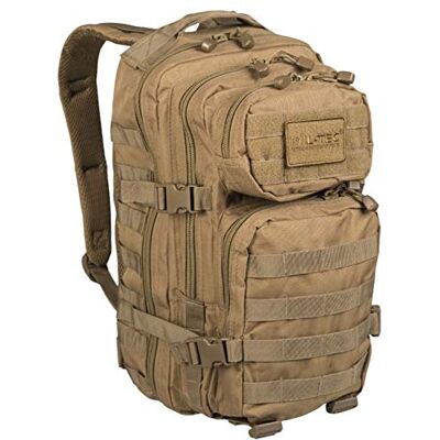 Mil-Tec US Assault Pack Tagesrucksack (20L) • Taktischer Militär Rucksack mit MOLLE-System • Kompakter Bundeswehr Rucksack, Wanderrucksack, Reiserucksack für Outdoor, Camping & Einsatz • Coyote, S Mil-Tec US Assault Pack Tagesrucksack (20L) • Taktischer Militär Rucksack mit MOLLE-System • Kompakter Bundeswehr Rucksack, Wanderrucksack, Reiserucksack für Outdoor, Camping & Einsatz • Coyote, S