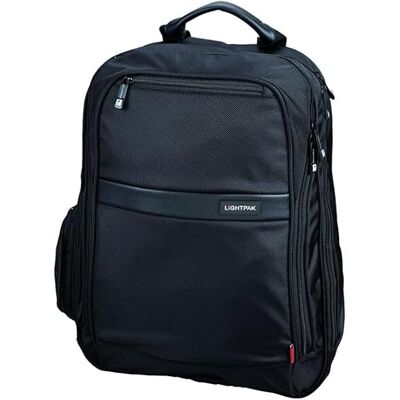 LIGHTPAK 46103 Laptop Rucksack Ececutive Line ECHO 1, Backpack aus Nylon, Rückentasche 42 x 38 x 29 cm, schwarz + Büroset mit Schere, Cutter, Einlocher, Tacker mit Klammern, in transparenter Tasche LIGHTPAK 46103 Laptop Rucksack Ececutive Line ECHO 1, Backpack aus Nylon, Rückentasche 42 x 38 x 29 cm, schwarz + Büroset mit Schere, Cutter, Einlocher, Tacker mit Klammern, in transparenter Tasche