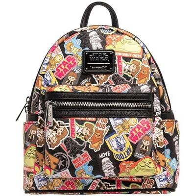 Loungefly Star Wars Character Cartoon Patch Disney Mini Festival Backpack by Loungefly Star Wars Character Cartoon Patch Disney Mini Festival Backpack by