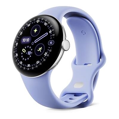 Google Pixel Watch 4 (41 mm) – Android-Smartwatch mit gewölbtem Display und Fitness-Tracking und Unterstützung von Gemini – Aluminiumgehäuse in Polished Silver – Sportarmband in Iris – WLAN Google Pixel Watch 4 (41 mm) – Android-Smartwatch mit gewölbtem Display und Fitness-Tracking und Unterstützung von Gemini – Aluminiumgehäuse in Polished Silver – Sportarmband in Iris – WLAN