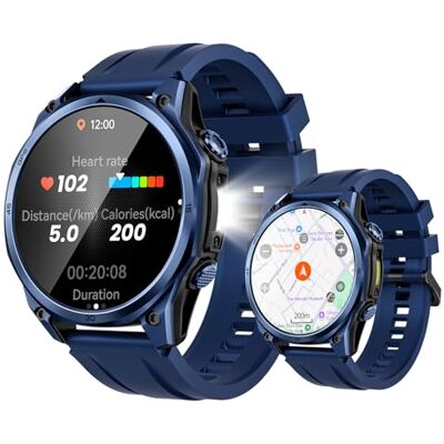 DOOGEE Anywise W1 Pro Herren Smartwatch, 5ATM Dual-Band-GPS, 1,43-Zoll-Display, Fitness Smartwatch kompatibel mit Android/iPhone, über 170 Sportmodi, Anrufe annehmen/tätigen, 12Tage Akkulaufzeit, 2 Armbänder DOOGEE Anywise W1 Pro Herren Smartwatch, 5ATM Dual-Band-GPS, 1,43-Zoll-Display, Fitness Smartwatch kompatibel mit Android/iPhone, über 170 Sportmodi, Anrufe annehmen/tätigen, 12Tage Akkulaufzeit, 2 Armbänder