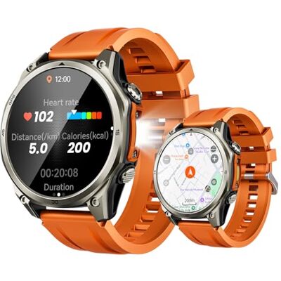 DOOGEE Anywise W1 Pro Herren Smartwatch, 5ATM Dual-Band-GPS, 1,43-Zoll-Display, Fitness Smartwatch kompatibel mit Android/iPhone, über 170 Sportmodi, Anrufe annehmen/tätigen, 12Tage Akkulaufzeit, 2 Armbänder DOOGEE Anywise W1 Pro Herren Smartwatch, 5ATM Dual-Band-GPS, 1,43-Zoll-Display, Fitness Smartwatch kompatibel mit Android/iPhone, über 170 Sportmodi, Anrufe annehmen/tätigen, 12Tage Akkulaufzeit, 2 Armbänder