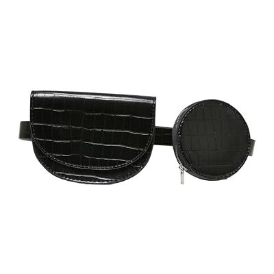 Urban Classics Unisex Croco Synthetic Leather Double Beltbag Handtaschenorganizer, Schwarz, Einheitsgröße Urban Classics Unisex Croco Synthetic Leather Double Beltbag Handtaschenorganizer, Schwarz, Einheitsgröße