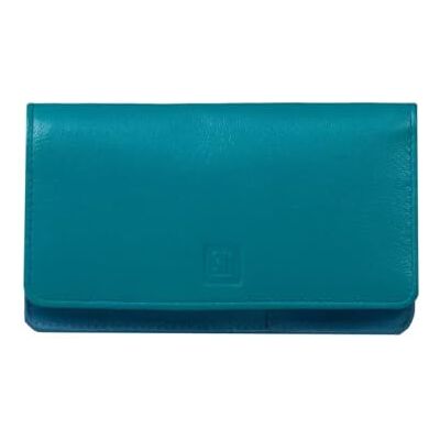 Słoń Torbalski Damenbrieftasche aus Leder, farbenfrohe Geldbörse aus echtem Leder, geräumige Geldbörse, blau Słoń Torbalski Damenbrieftasche aus Leder, farbenfrohe Geldbörse aus echtem Leder, geräumige Geldbörse, blau
