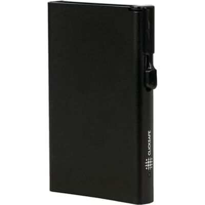 ClickSafe 951000 Tresor Big, Kartenhalter aus Aluminium, Cardholder bietet Platz für bis zu 8 Karten, Slim Wallet, Click-Mechanismus, Kartenetui mit RFID Schutz, ca. 9,7 x 6,4 x 1,3 cm, Schwarz ClickSafe 951000 Tresor Big, Kartenhalter aus Aluminium, Cardholder bietet Platz für bis zu 8 Karten, Slim Wallet, Click-Mechanismus, Kartenetui mit RFID Schutz, ca. 9,7 x 6,4 x 1,3 cm, Schwarz