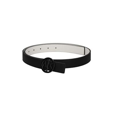 Armani Exchange Women's Essential, Double face, Circle Logo Belt, Black/White, M Armani Exchange Women's Essential, Double face, Circle Logo Belt, Black/White, M