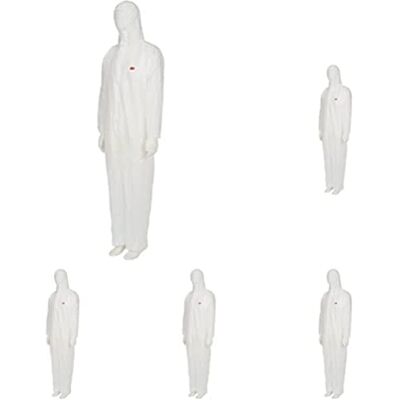 3M Sicherheitsoverall mit Kappe, aus Polypropylen, Weiß, Größe M, Packung mit 5 3M Sicherheitsoverall mit Kappe, aus Polypropylen, Weiß, Größe M, Packung mit 5