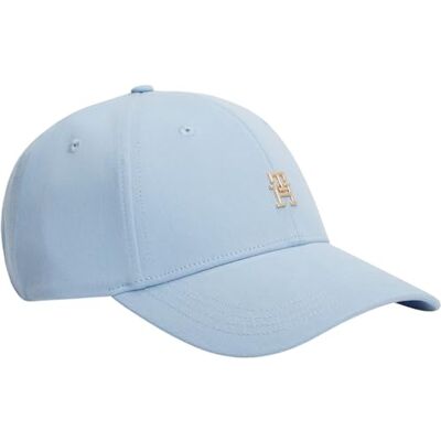 Tommy Hilfiger Damen Cap Elevated Chic mit Logo, Blau (Well Water), Einheitsgröße Tommy Hilfiger Damen Cap Elevated Chic mit Logo, Blau (Well Water), Einheitsgröße
