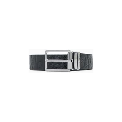 Armani Exchange Men's all over logo, Embossed, Belt, Black,80 Armani Exchange Men's all over logo, Embossed, Belt, Black,80