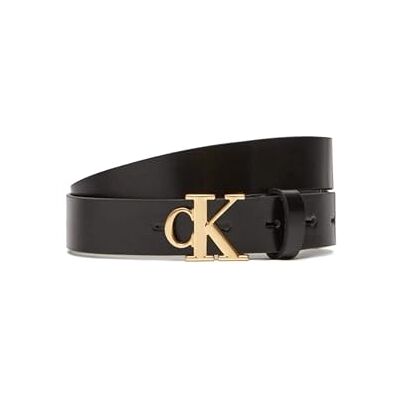 Calvin Damen Gürtel Monogram Plaque Buckle 2,5 cm Ledergürtel, Schwarz (Black), 75 cm Calvin Damen Gürtel Monogram Plaque Buckle 2,5 cm Ledergürtel, Schwarz (Black), 75 cm