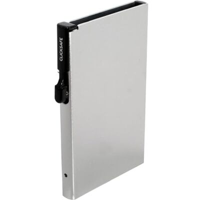 ClickSafe 956000 Tresor Slim, Kartenhalter aus Aluminium, Cardholder bietet Platz für bis zu 6 Karten, Slim Wallet, Click-Mechanismus, Kartenetui mit RFID Schutz, ca. 9,7 x 6,4 x 0,9 cm, Silber ClickSafe 956000 Tresor Slim, Kartenhalter aus Aluminium, Cardholder bietet Platz für bis zu 6 Karten, Slim Wallet, Click-Mechanismus, Kartenetui mit RFID Schutz, ca. 9,7 x 6,4 x 0,9 cm, Silber