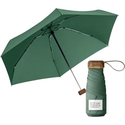 Le Monde du Parapluie Mini Regenschirm 5 Klappschirm Schirm UV-Schutz UPF 50+ UV Schutz Leicht und kompakt Reiseformat Tasche Winddicht Holzgriff mit Stoffbezug Pflaumengrün Le Monde du Parapluie Mini Regenschirm 5 Klappschirm Schirm UV-Schutz UPF 50+ UV Schutz Leicht und kompakt Reiseformat Tasche Winddicht Holzgriff mit Stoffbezug Pflaumengrün