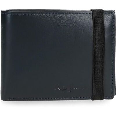 Pepe Jeans Luton Geldbörse mit elastischem Band, Blau, 11,5 x 8,5 x 1 cm, Leder von Joumma Bags Pepe Jeans Luton Geldbörse mit elastischem Band, Blau, 11,5 x 8,5 x 1 cm, Leder von Joumma Bags