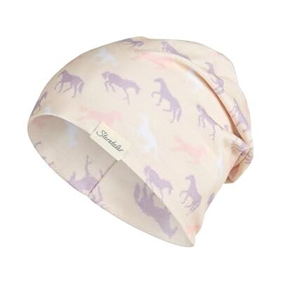 Sterntaler Beanie Pferde – Beanie aus weichem Jersey mit Pferde-Print, Zwei Tragevarianten, anschmiegsam und bequem, UV-Schutz 50+ – Ecru, Größe 45 Sterntaler Beanie Pferde – Beanie aus weichem Jersey mit Pferde-Print, Zwei Tragevarianten, anschmiegsam und bequem, UV-Schutz 50+ – Ecru, Größe 45